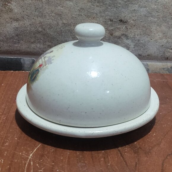 Ceramic Domed Butter Dish Chicken and Chick Farm Animal Motif - Picture 10 of 10